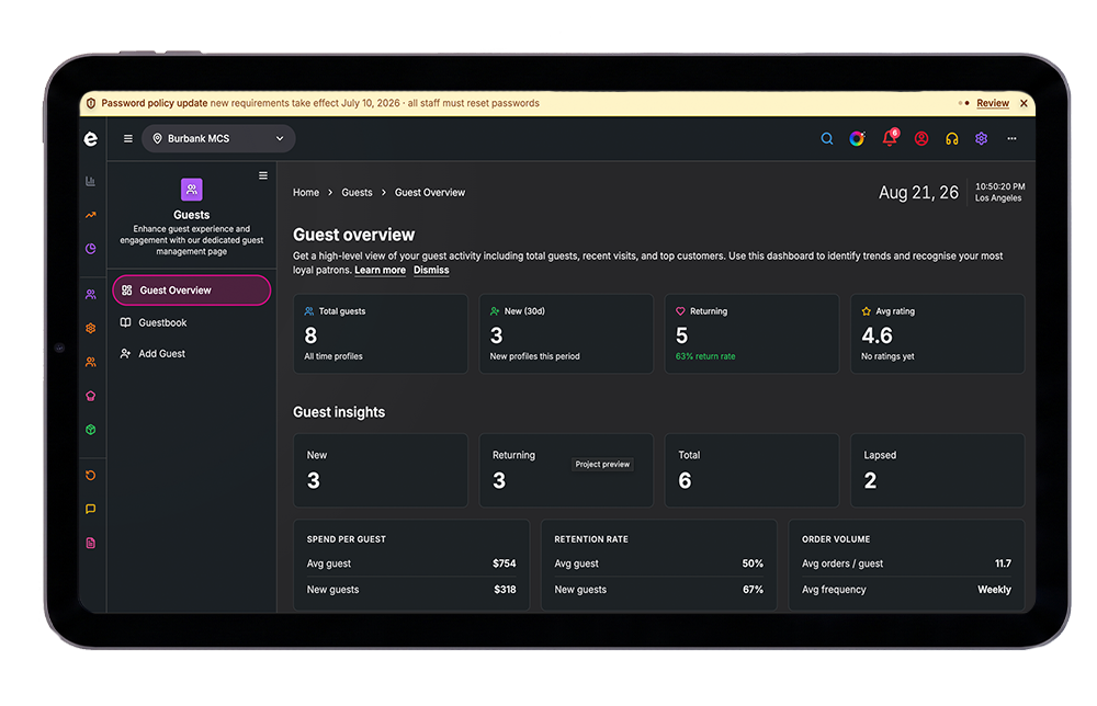 Lead scoring and guest behavior dashboard