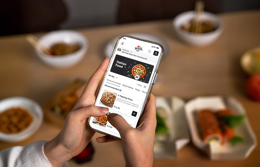 Interactive digital menu on phone