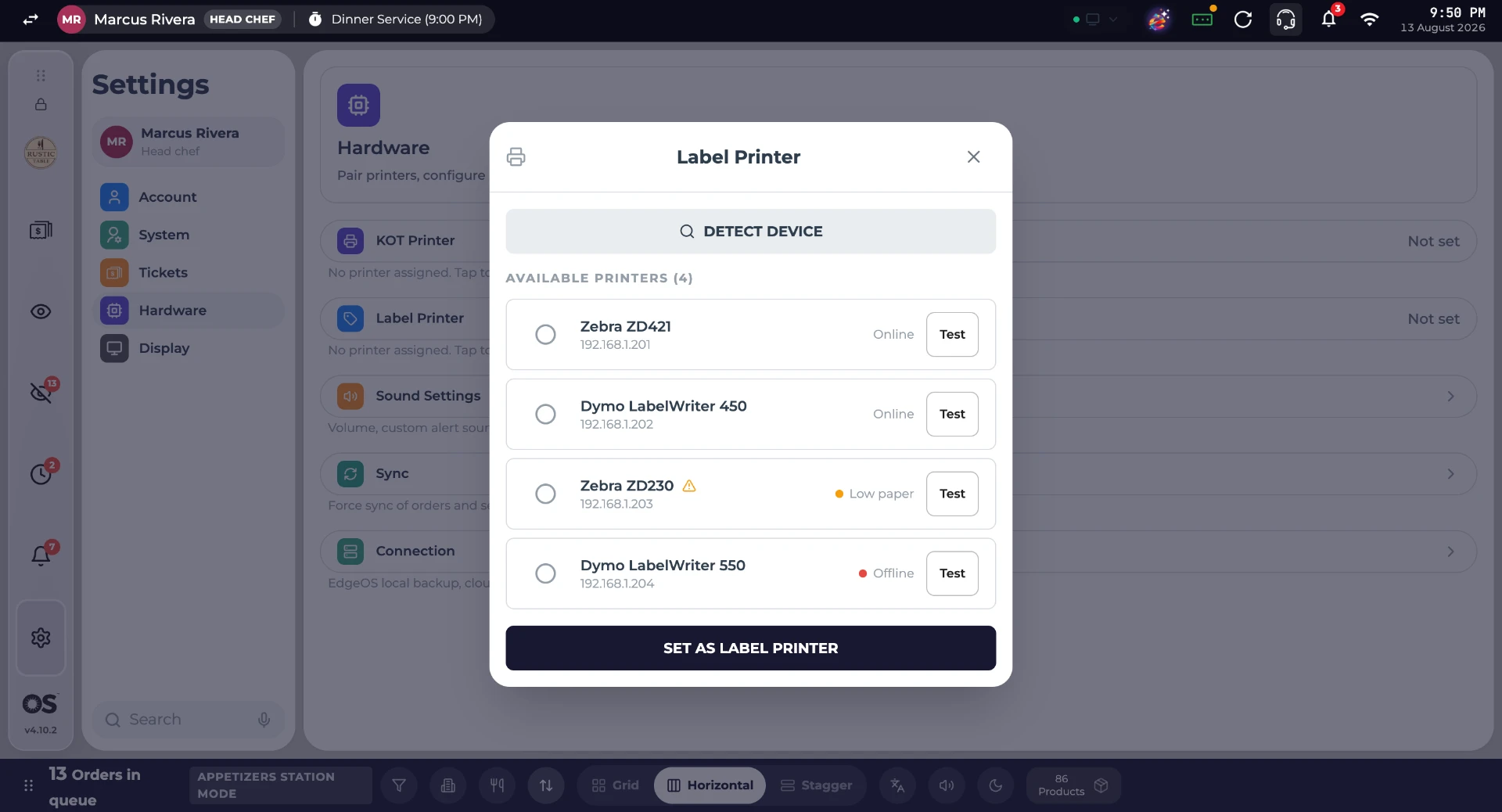 Digital ticket queue