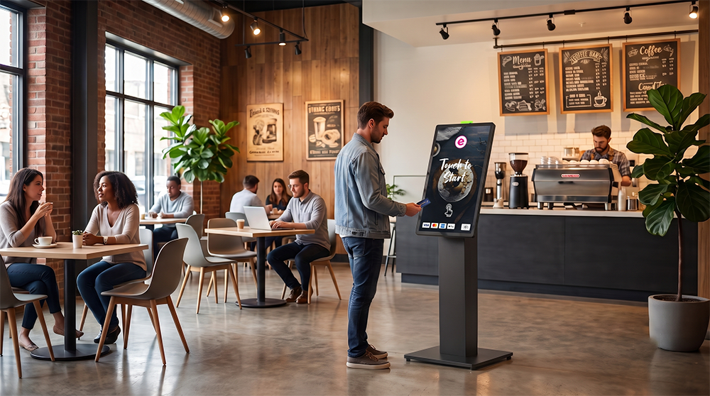 Guest ordering at a self-service kiosk