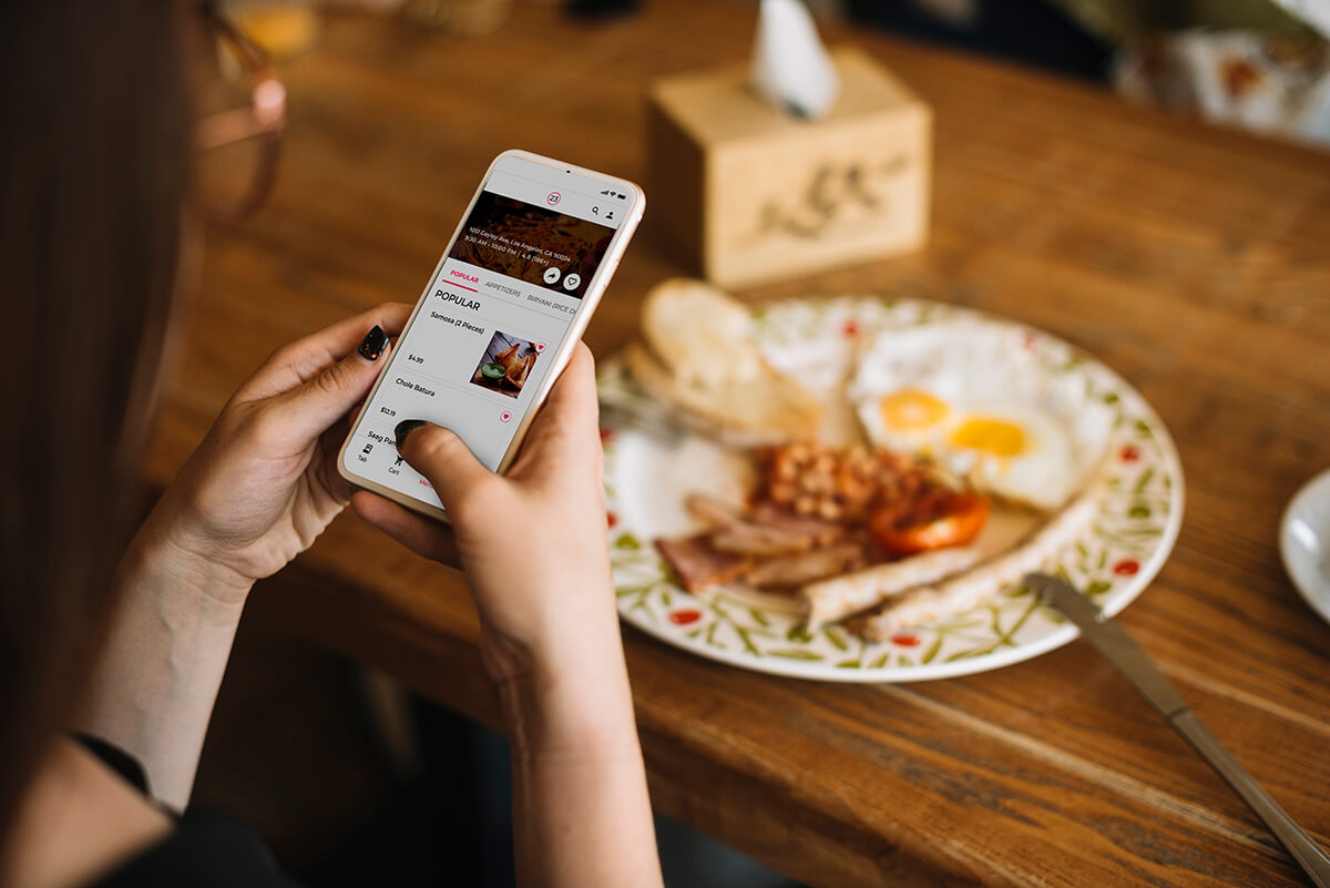 Guest ordering delivery on a branded mobile app