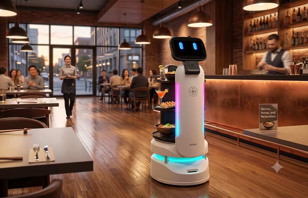 ServeBot delivering food and drinks