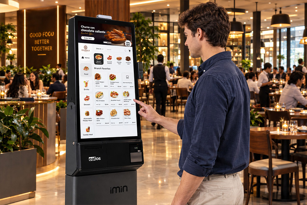 Guest ordering at an eatOS self-service kiosk